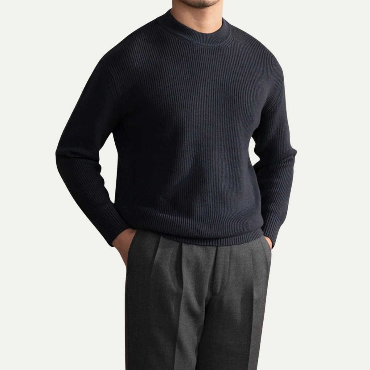 Mens Wool Crew Neck Sweater