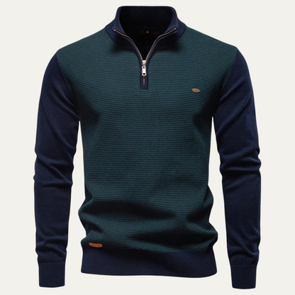 Men's Half Zip Knit Sweater Winter Wool - Vonnera