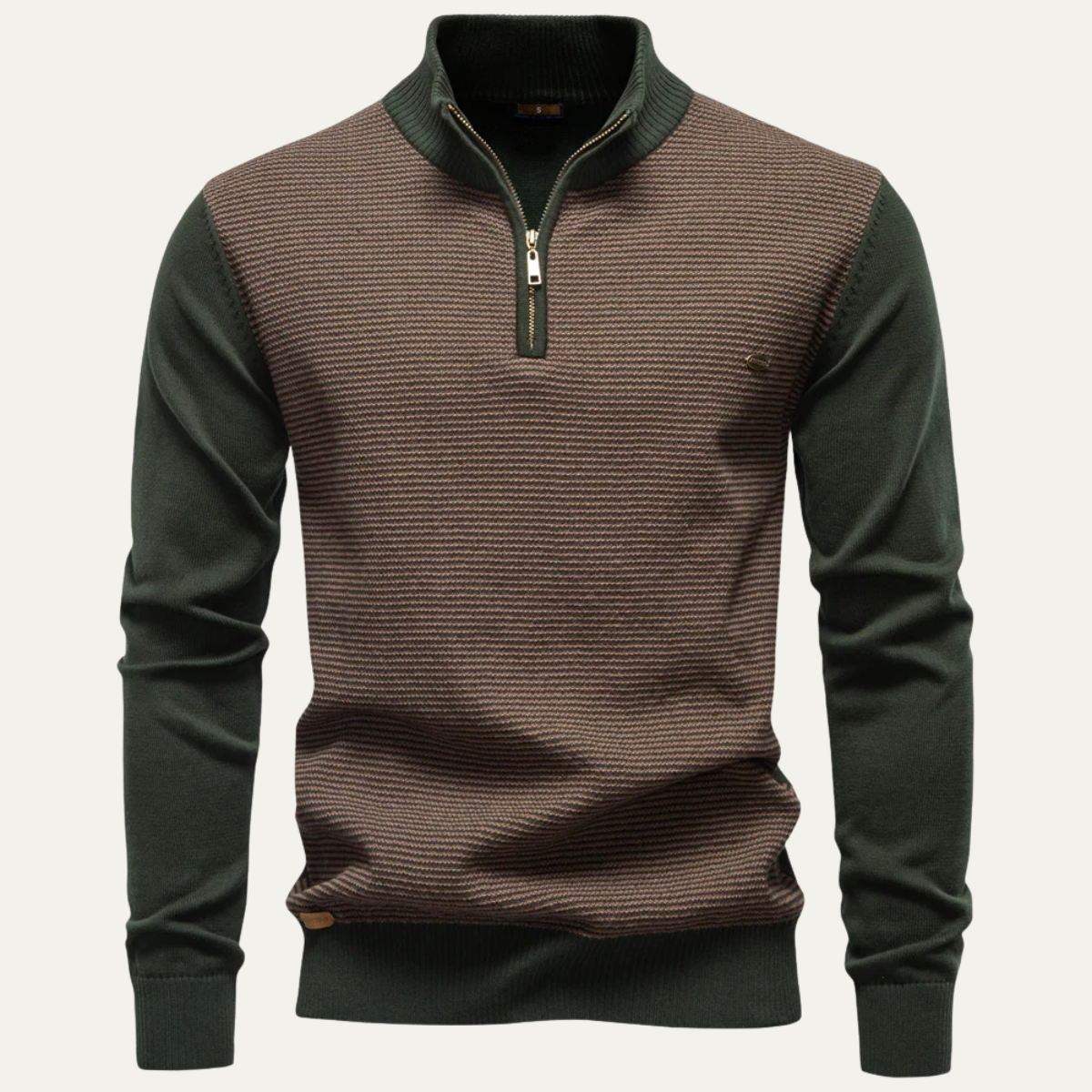 Men's Half Zip Knit Sweater Winter Wool
