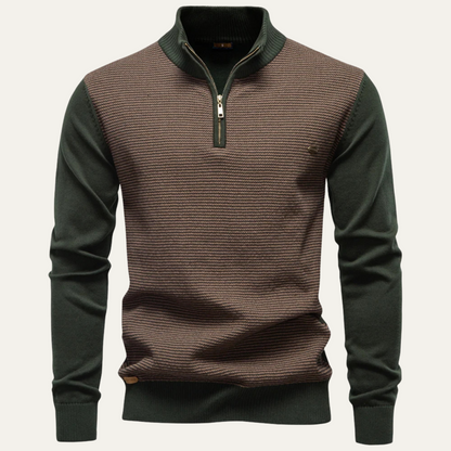 Men's Half Zip Knit Sweater Winter Wool