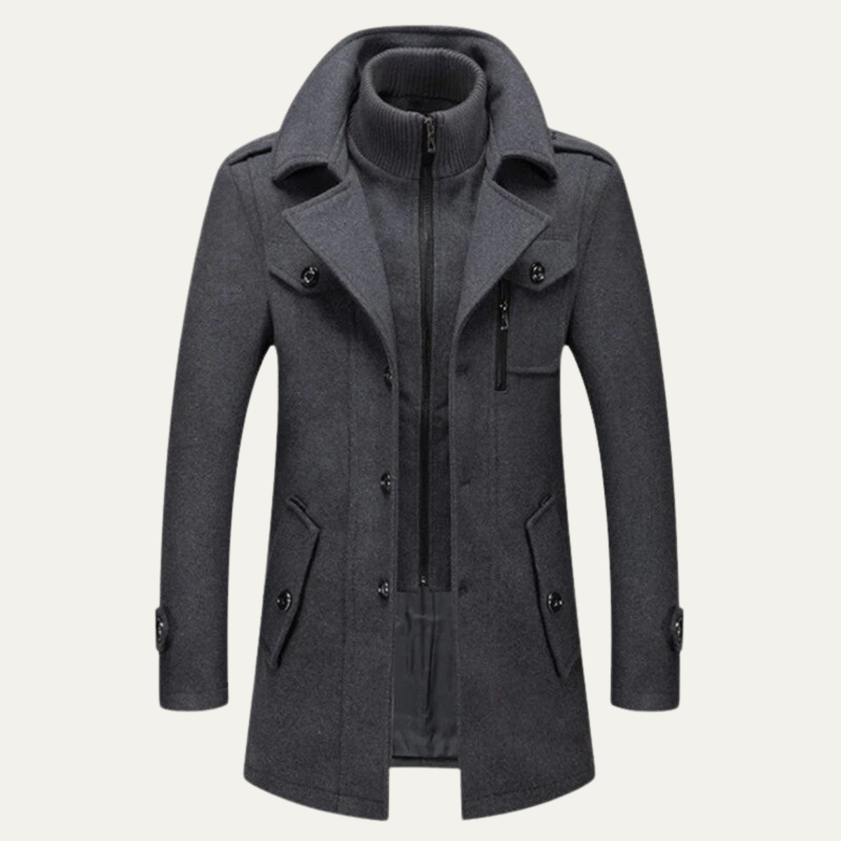 Men's Smart Trench Coat Stand Collar Waterproof - Vonnera