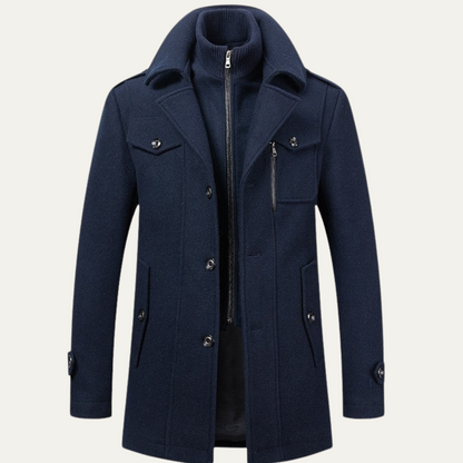 Men's Smart Trench Coat Stand Collar Waterproof