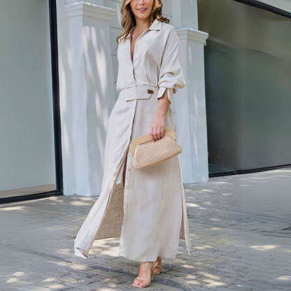 Women's Button Front Maxi Dress - Vonnera