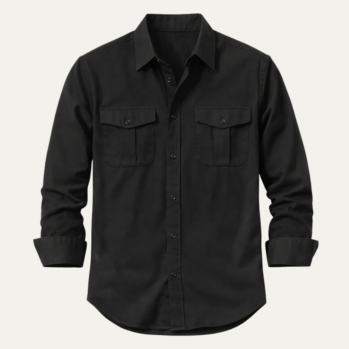 Men's Linen Casual Shirt Double Pocket Beige - Vonnera