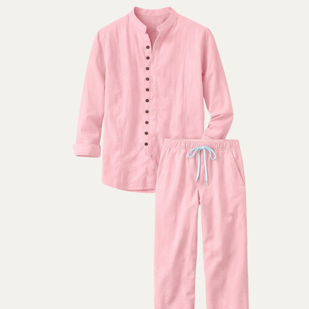 Men's Retro Cotton Linen Shirt Pants Set - Vonnera