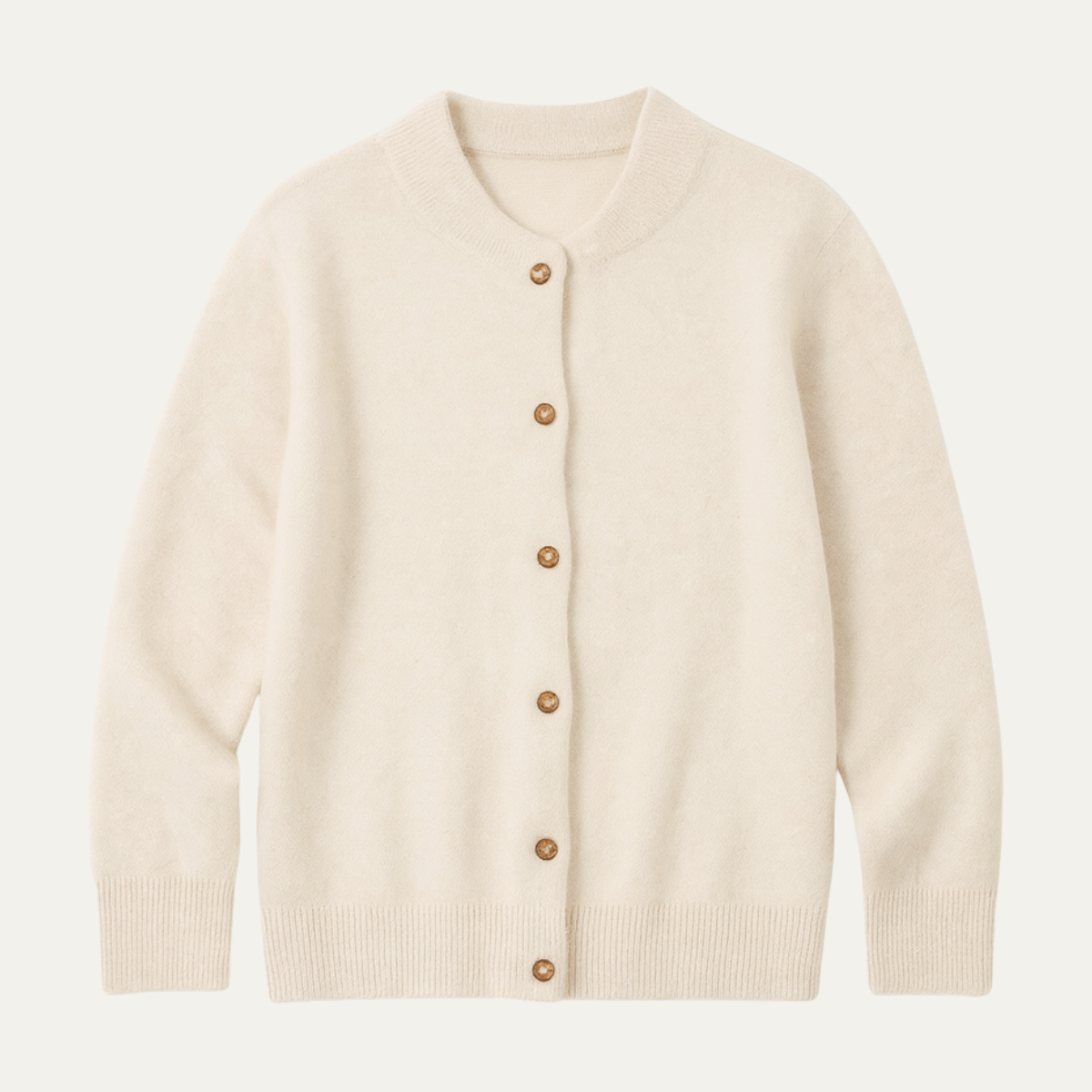 Men's Cashmere Cardigan Stand Collar Elegant Beige - Vonnera