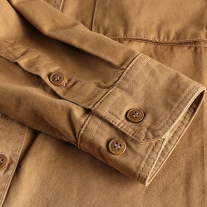 Men's Canvas Cargo Shirt Jacket