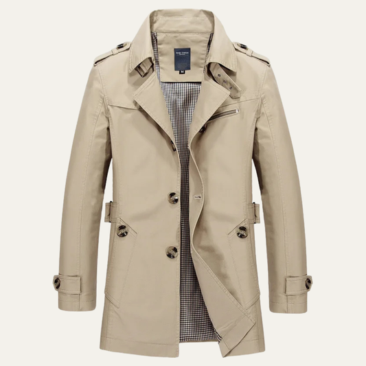 Men's Double Breasted Waterproof Trench Coat - Vonnera