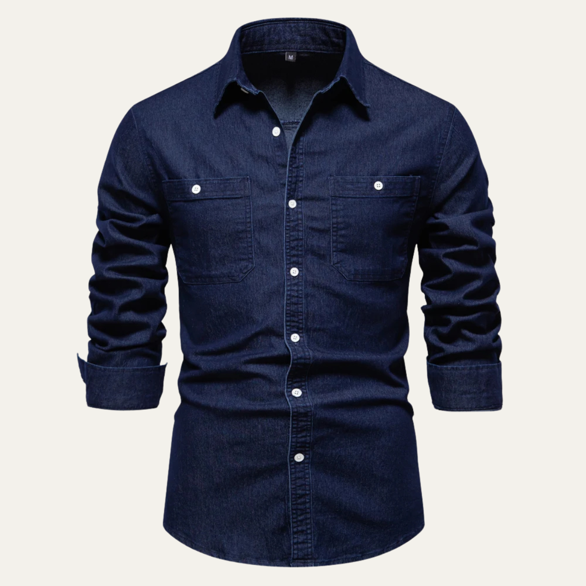 Men's Slim Fit Denim Shirt Double Pockets - Vonnera