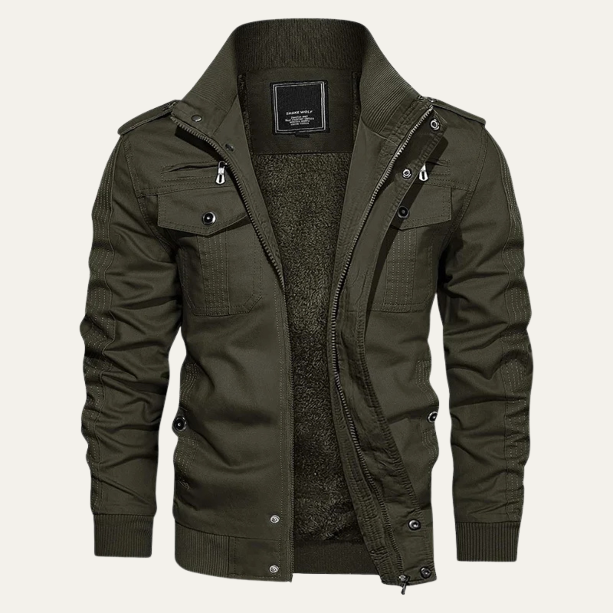Macerata Men's Thermal Fleece Lined Military Jacket - Vonnera