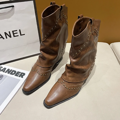 Women's Studded Slouchy Ankle Boots