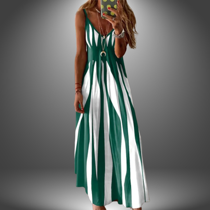 Women's Striped Sleeveless Maxi Dress