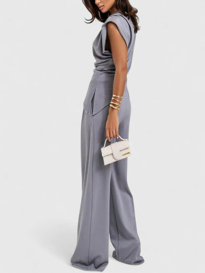 Women's Wide Leg Pants Two-Piece Set