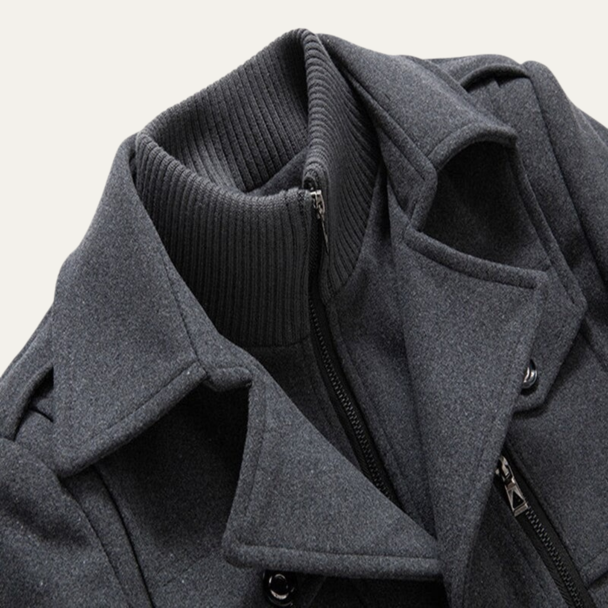 Men's Smart Trench Coat Stand Collar Waterproof