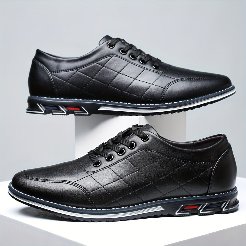 Men's Quilted Lace-Up Shoes Sport Sole Comfortable Casual