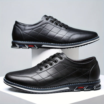 Men's Quilted Lace-Up Shoes Sport Sole Comfortable Casual
