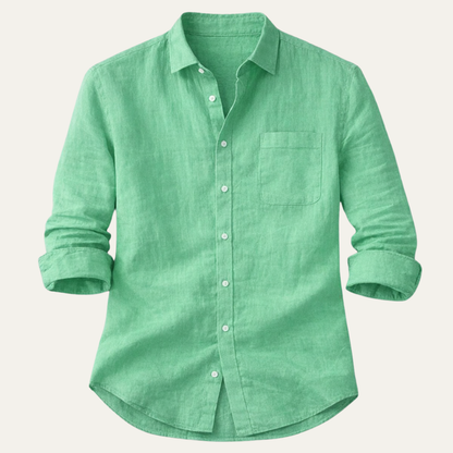 Men's Cotton Linen Summer Shirt Lightweight - Vonnera