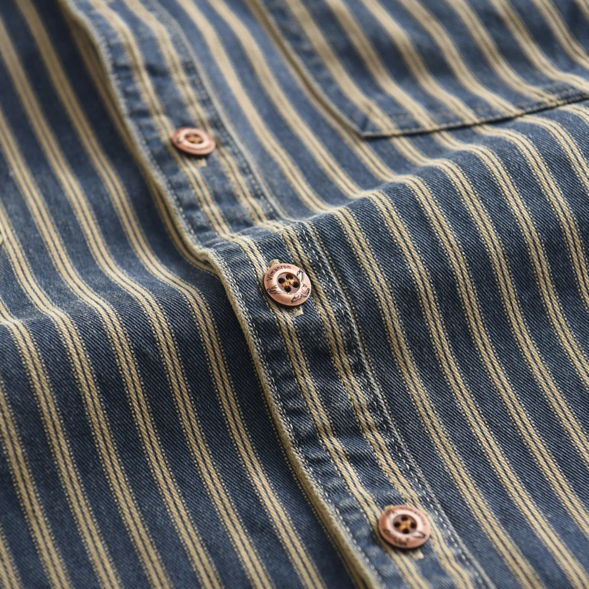 Men's Striped Button Down Shirt Cotton Casual Classic