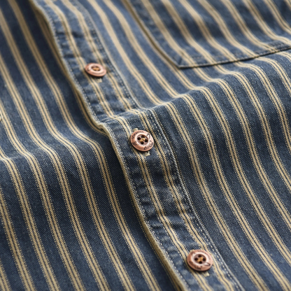 Men's Striped Button Down Shirt Cotton Casual Classic