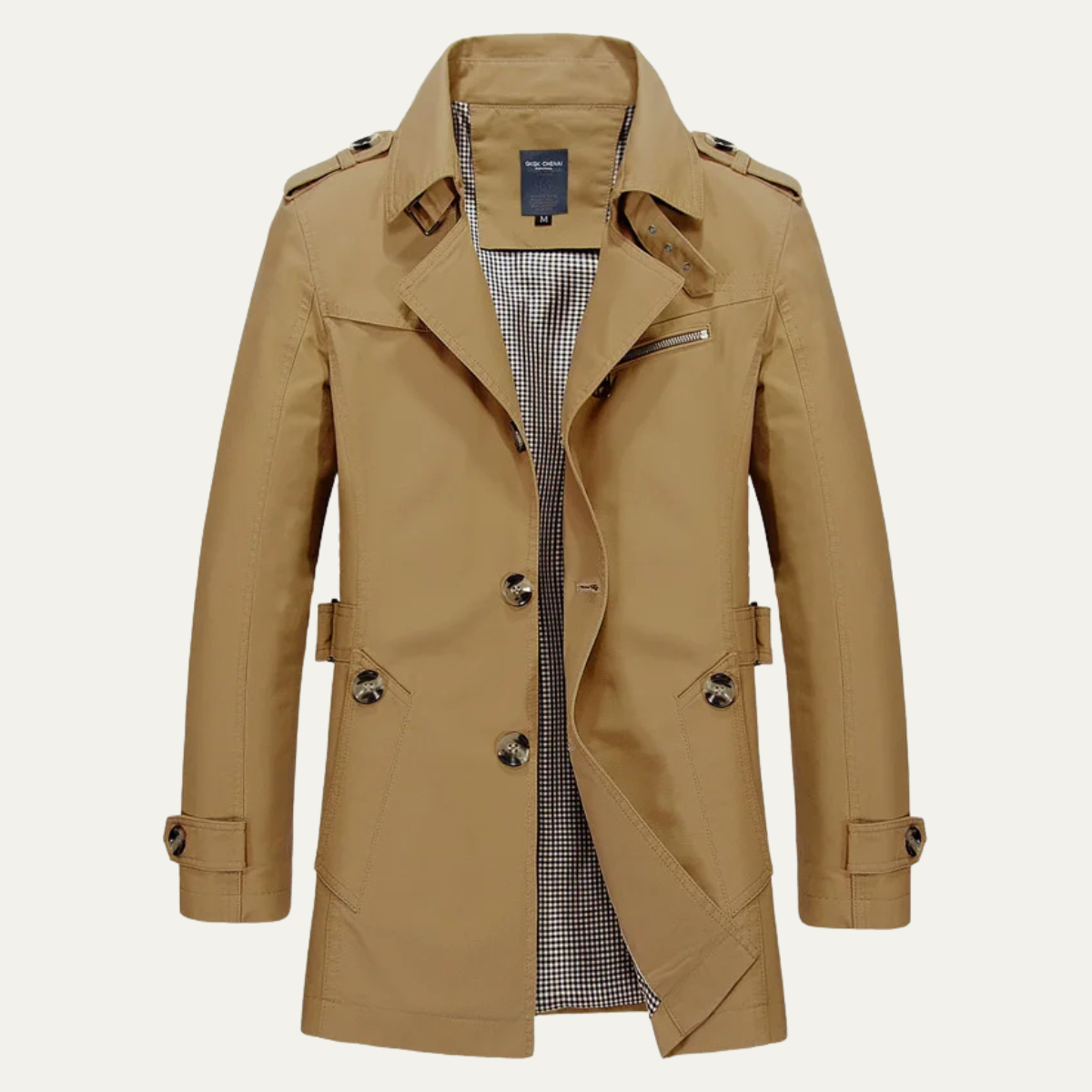 Men's Double Breasted Waterproof Trench Coat