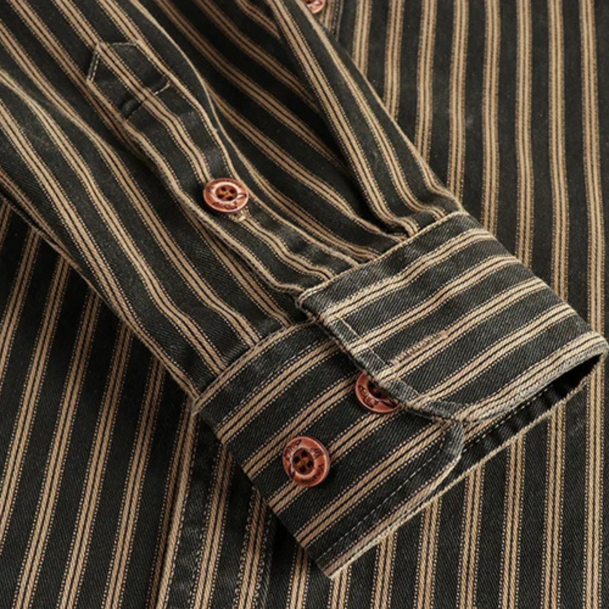 Men's Retro Striped Button Up Shirt