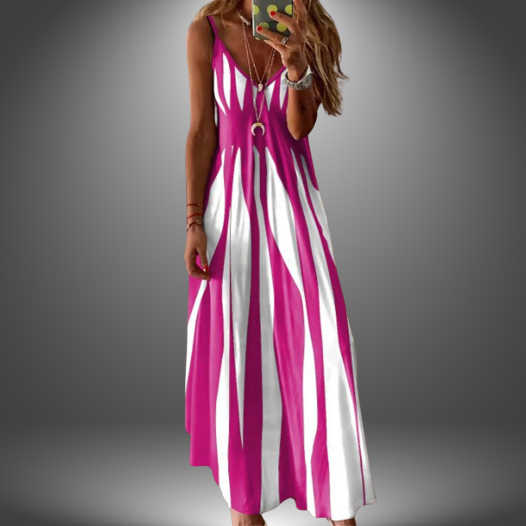 Women's Striped Sleeveless Maxi Dress