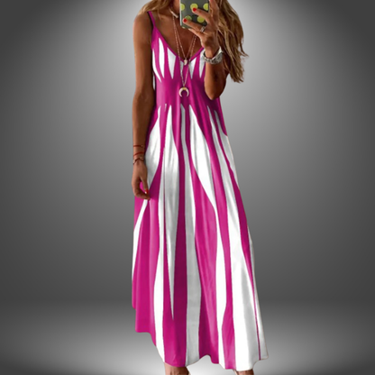 Women's Striped Sleeveless Maxi Dress