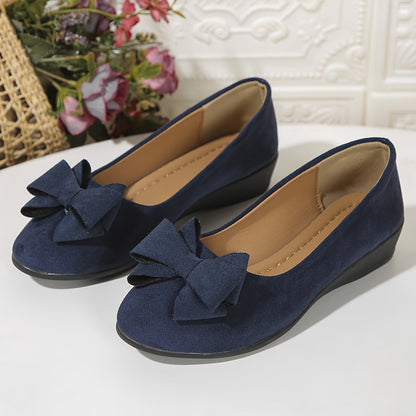 Women's Ballet Flats Slip-On Round Toe Bow Detail