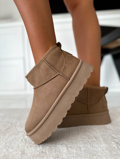Women's Low Ankle Platform Boots Slip On