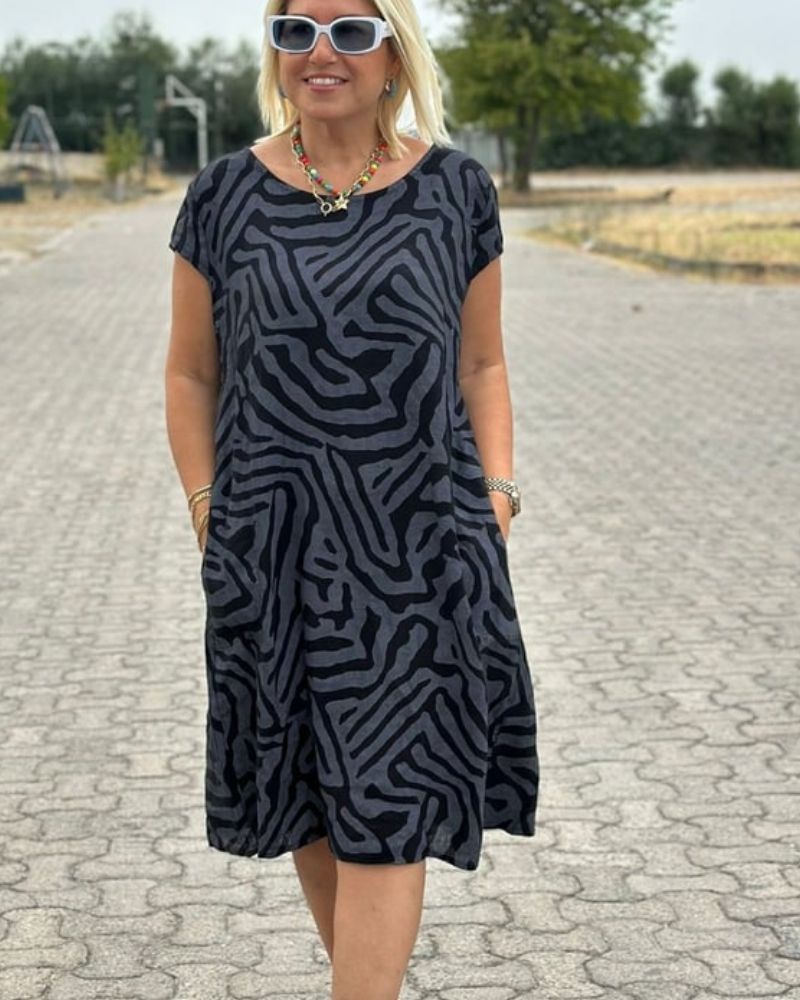 Women's Casual Midi Dress Short Sleeve
