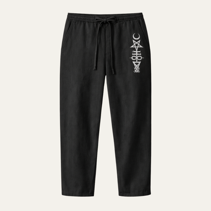 Men's Linen Wide Leg Drawstring Pants - Vonnera