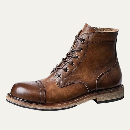 Mantova Men's Leather High Boots Retro Brown - Vonnera