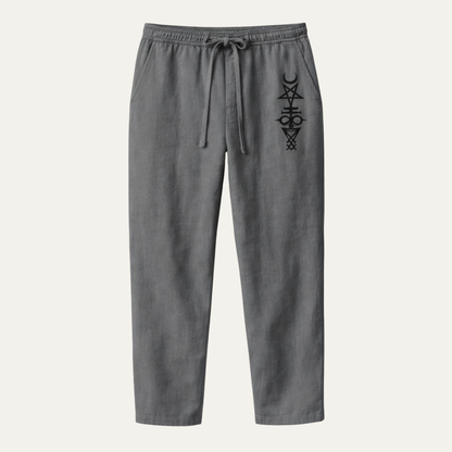 Men's Linen Wide Leg Drawstring Pants Relaxed Fit - Vonnera