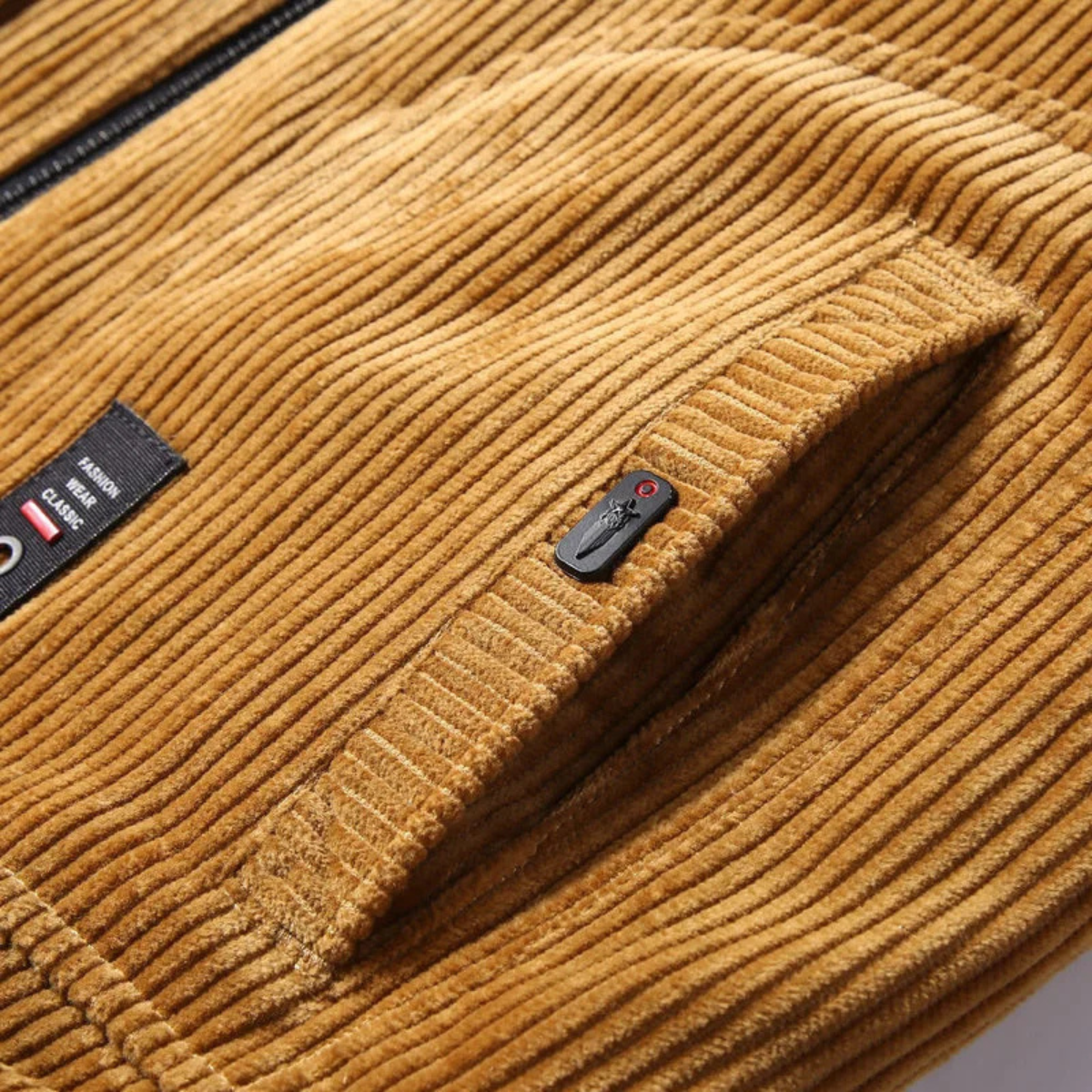 Men's Corduroy Jacket Fleece Lined Fur Collar