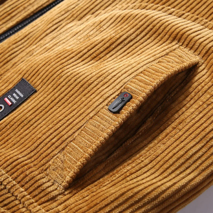 Men's Corduroy Jacket Fleece Lined Fur Collar