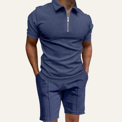 Men's Summer Polo Shirt And Shorts Set