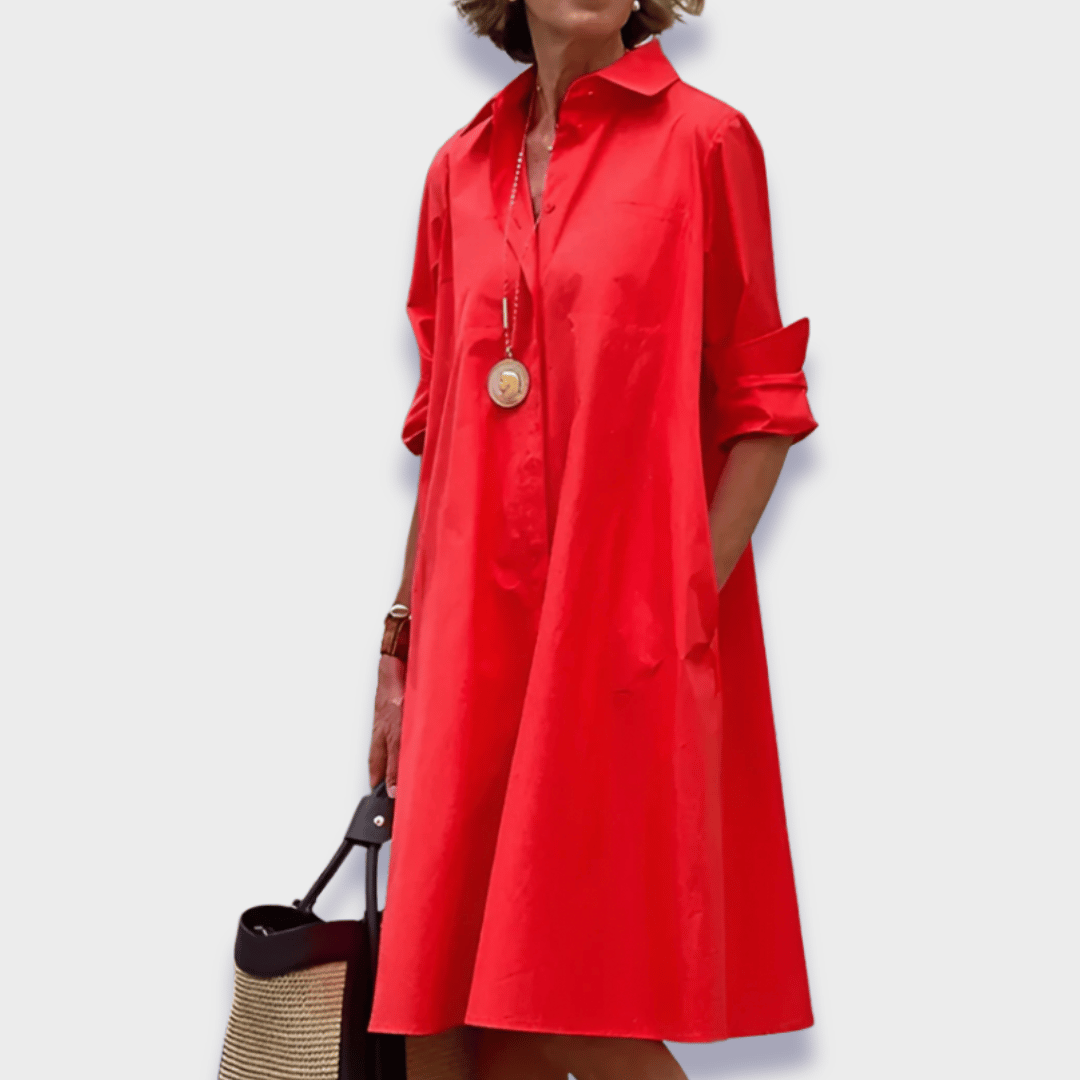 Women's Shirt Dress Classic Collar - Vonnera