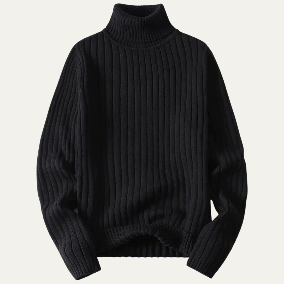 Men's Wool Turtleneck Sweater Ribbed Knit - Vonnera