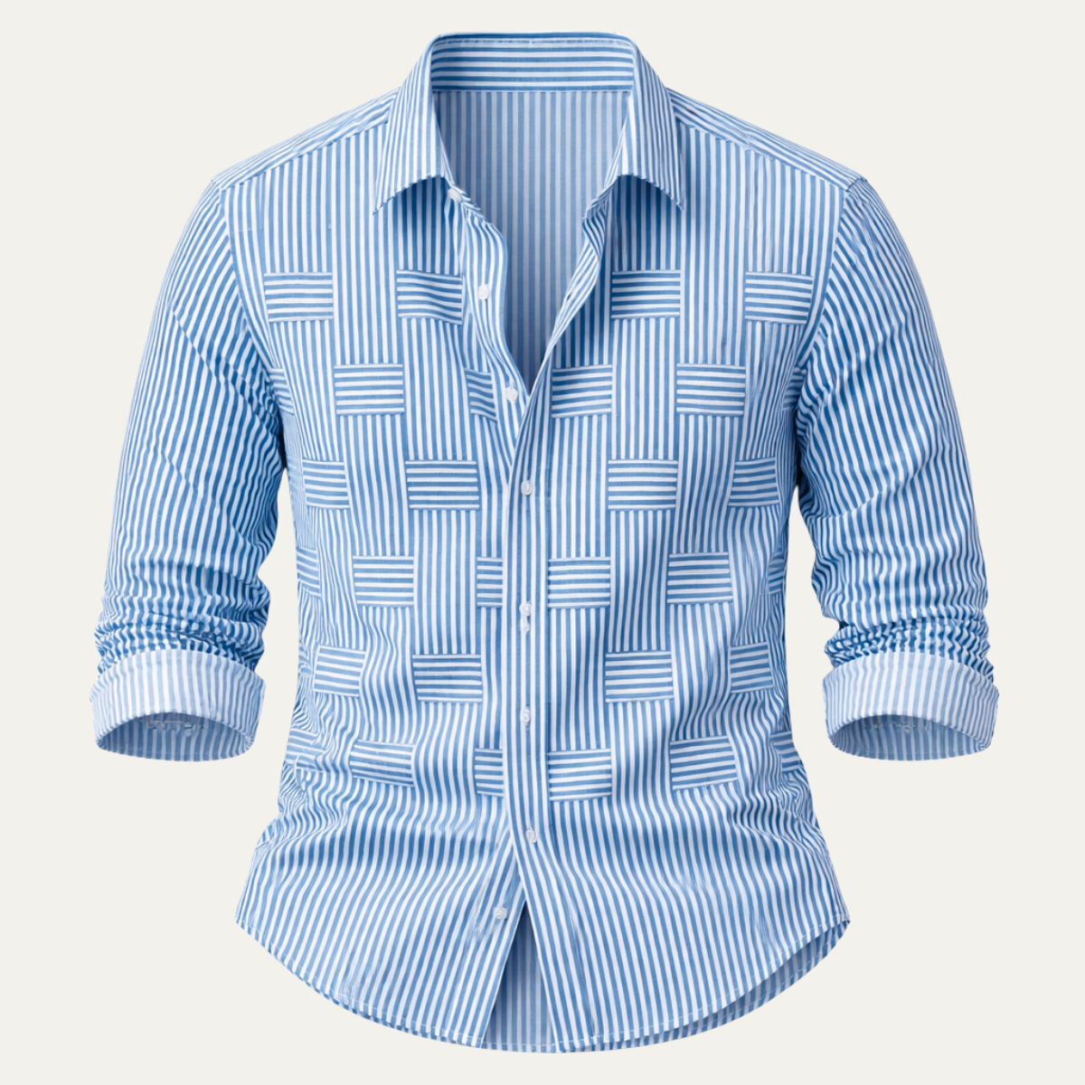 Men's Breathable Striped Wrinkle Resistant Shirt - Vonnera