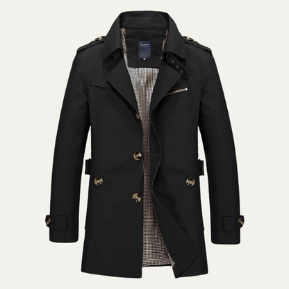 Men's Double Breasted Waterproof Trench Coat