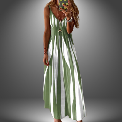 Women's Striped Sleeveless Maxi Dress