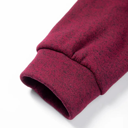 Men's Stand Collar Fleece Sweater Elbow Patches