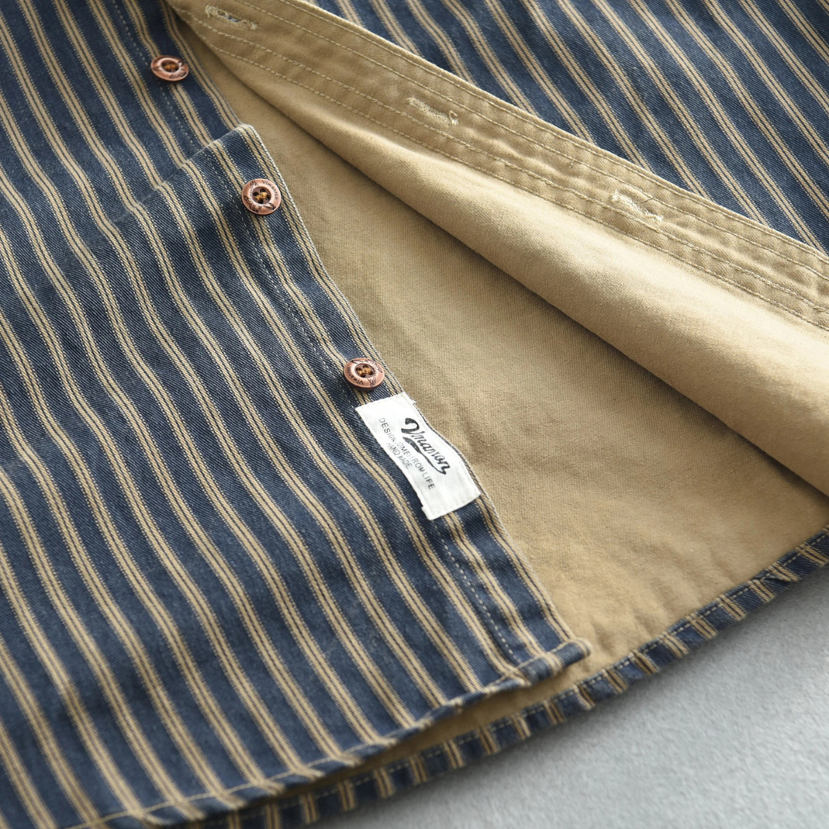 Men's Striped Button Down Shirt Cotton Casual Classic
