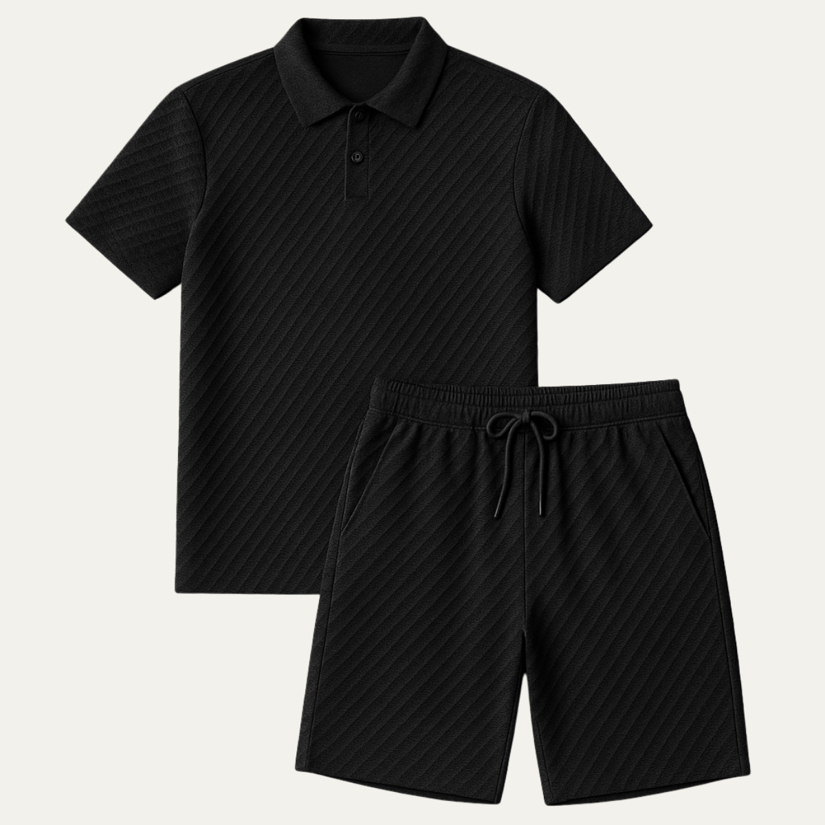 Men's Summer Polo Shorts Set Lightweight Beachwear - Vonnera