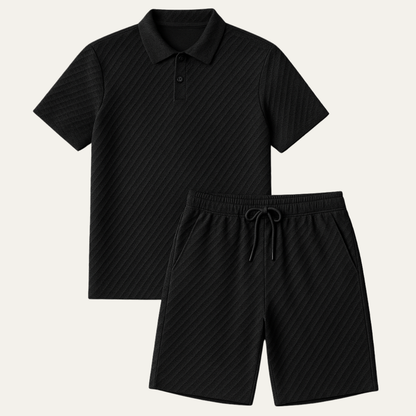 Men's Summer Polo Shorts Set Lightweight Beachwear - Vonnera