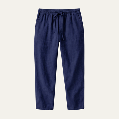 Mens Lightweight Cotton Linen Pants Breathable Drawstring - Vonnera
