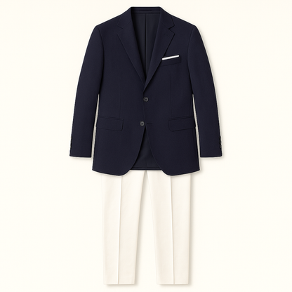 Men's Navy Blue Blazer Suit Two Piece Slim Fit - Vonnera