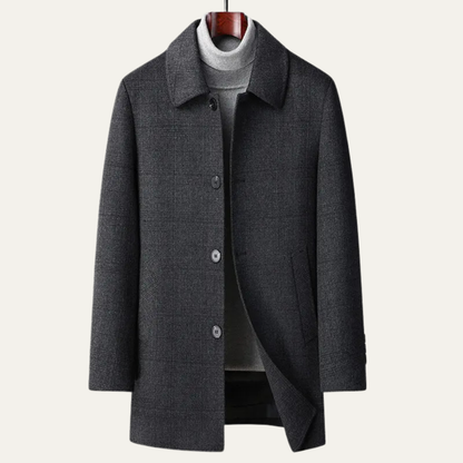 Men's Plaid Coat Warm Elegant Wool