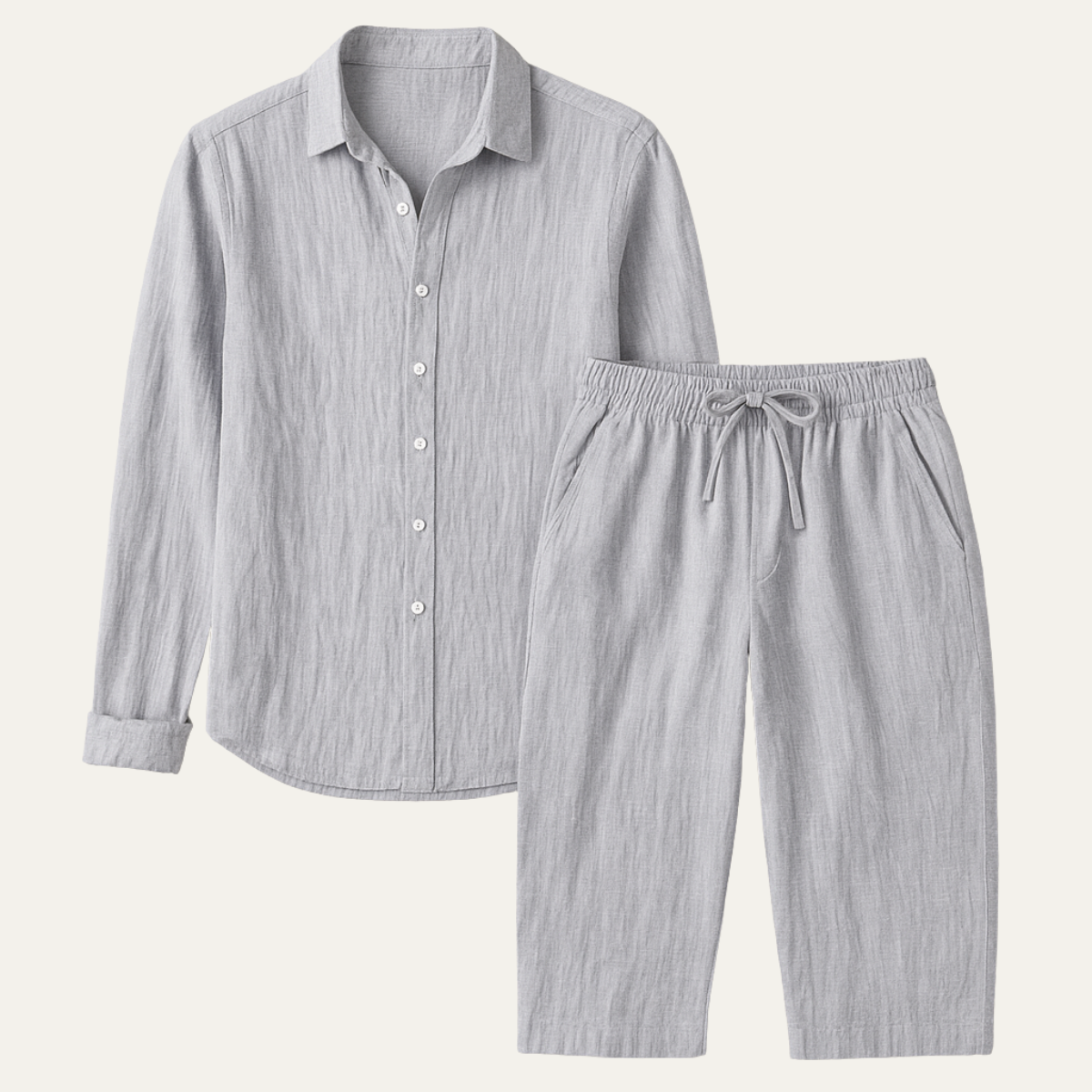 Men's Linen Shirt And Trousers Set Casual Beach Wear - Vonnera