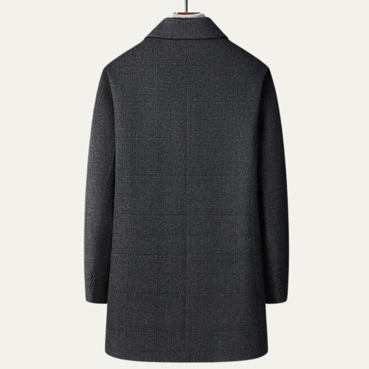 Men's Plaid Coat Warm Elegant Wool